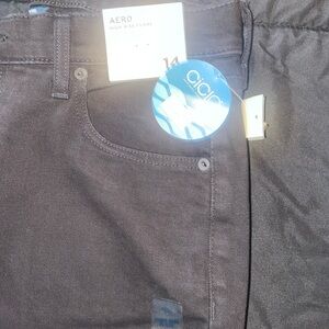 Aeropostale High Rise Flare Jeans in Dark Brown